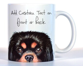 Black Cavalier King Charles Spaniel, Personalized Black Cavalier Mug