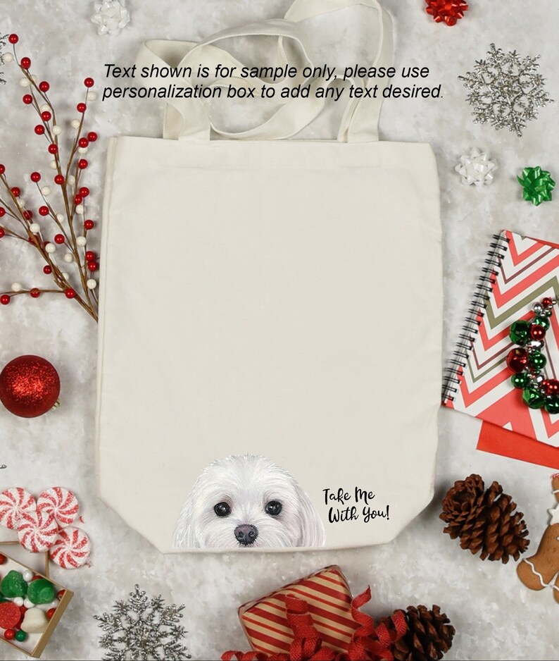 Maltese Dog Maltese Personalized Tote Maltese Shopping Bag Etsy