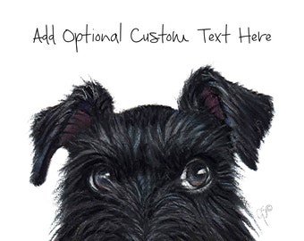 Schnauzer Art, Black Schnauzer Personalized Gift