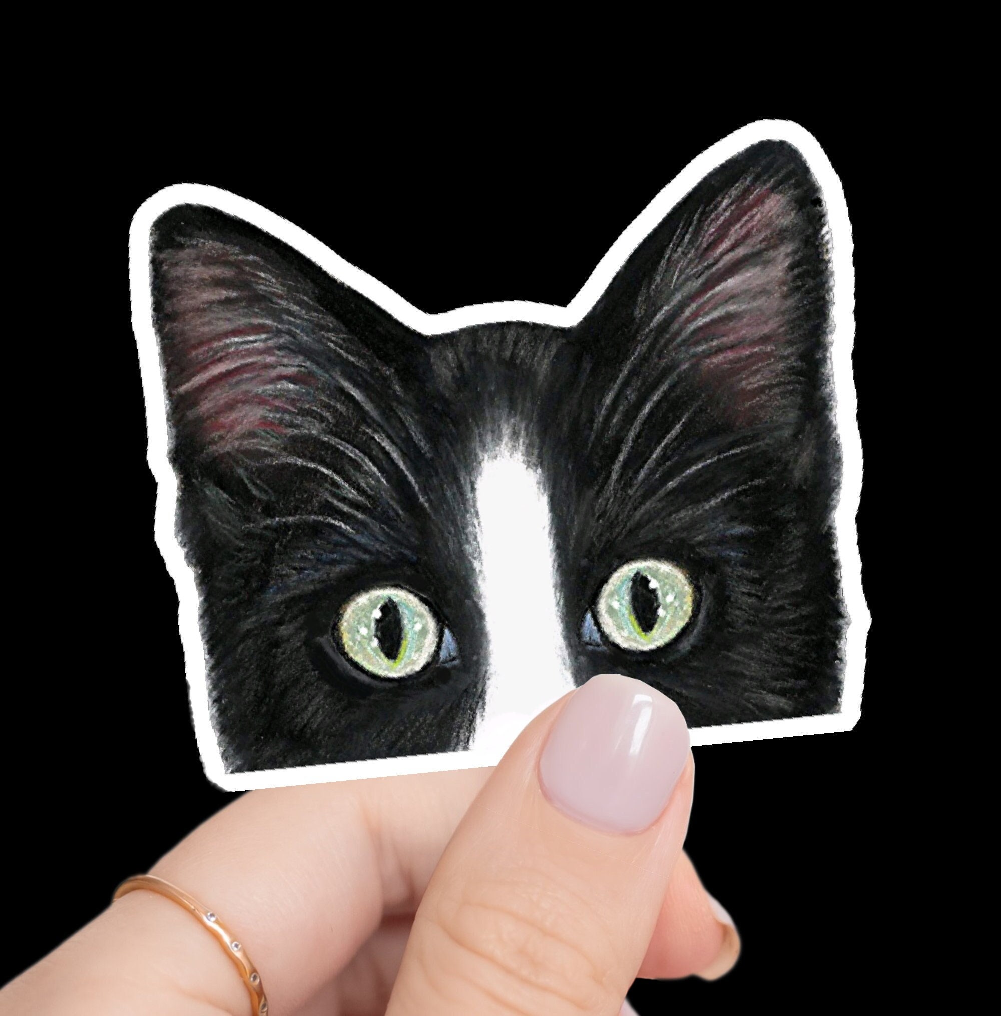 Black and White Cat Stickers