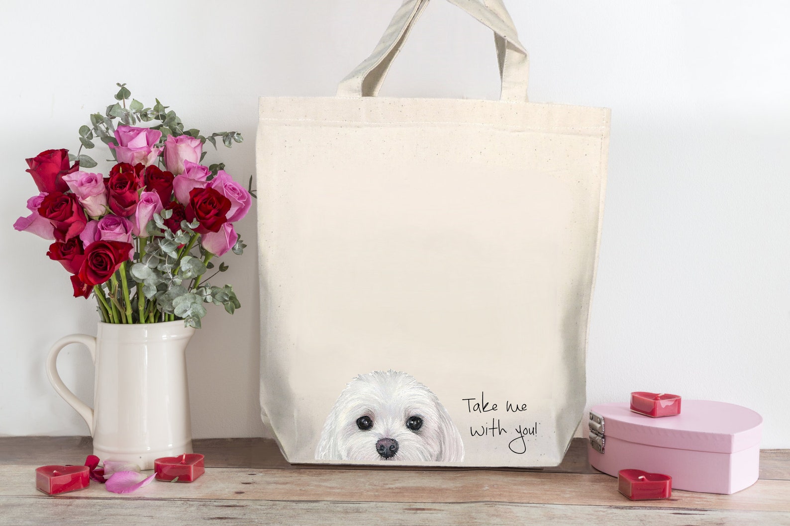 Maltese Dog Maltese Personalized Tote Maltese Shopping Bag Etsy