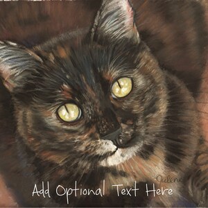 Tortoiseshell Cat Art, Personalized Tortie Cat Gift