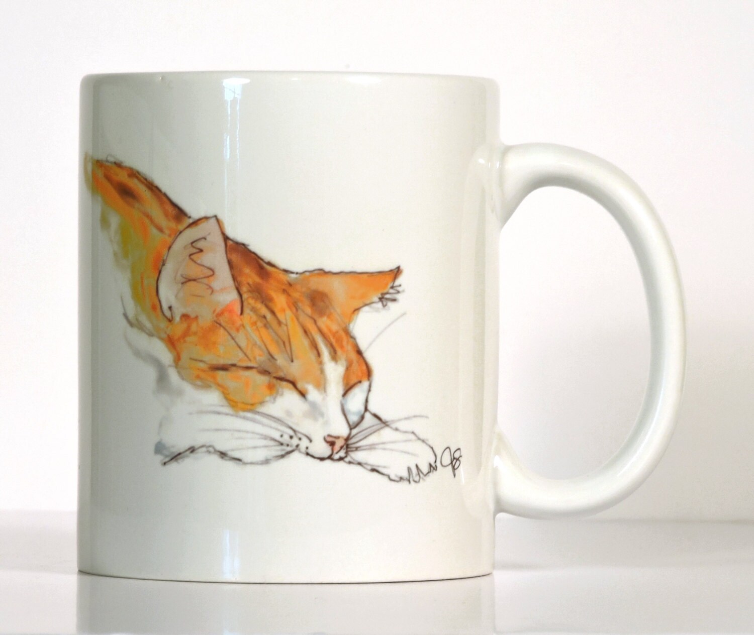 Cat Mug Custom Cat Gift Orange and White Cat