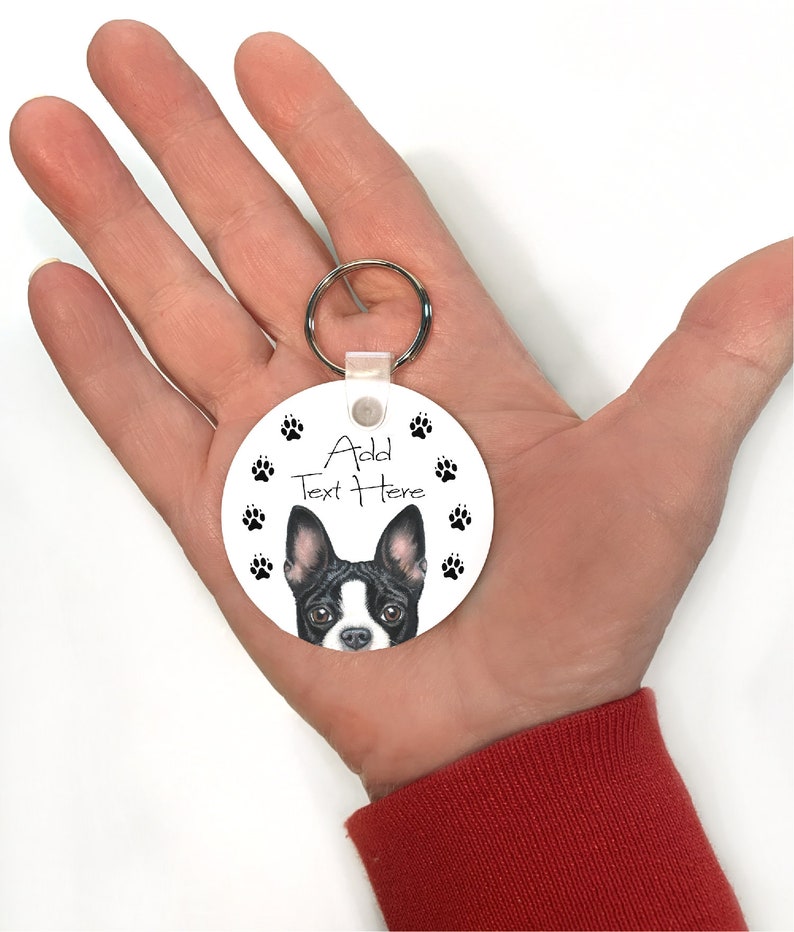 Porte-clés Boston Terrier - Charm Mignon Pour Clés - Dimensions 3,6 X 5,4 Cm - Neuf Avec étiquettes