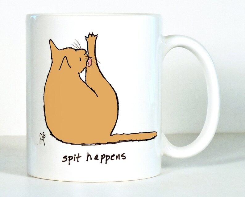 Cat Mug, Personalized Funny Cat, Crazy Cat Lady Orange Rght Hand Mug