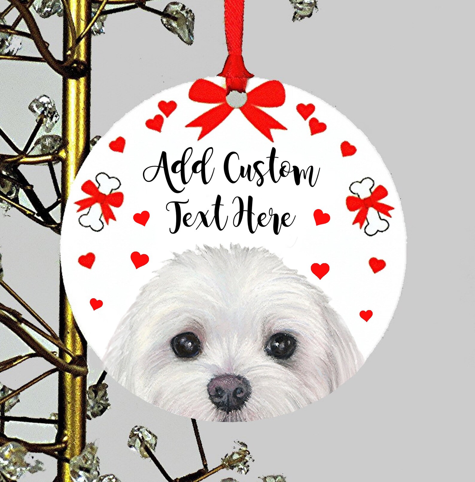 Maltese Christmas Ornament Maltese Gift Holiday Keepsake Etsy