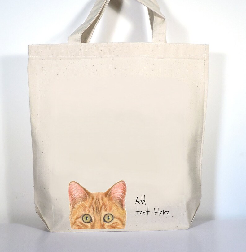 Cat Tote Orange Tabby Tote Bag Cat Mom Gift Includes Custom Etsy