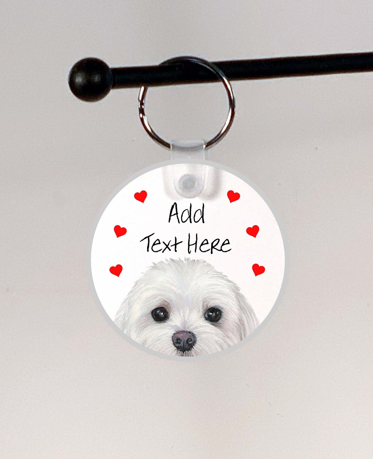 Porte-clés Charm Maltais - Mister Petlife - Dimensions 2 X 1.96 Pouces