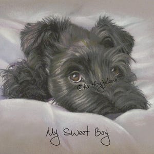 Personalized Schnauzer Art Print: Black or Chocolate Dog Portrait
