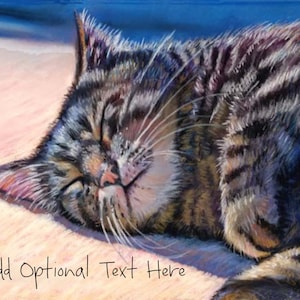 Cat Art, Tabby Cat, Personalized Brown Tabby Gift