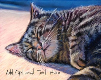 Cat Art, Tabby Cat, Personalized Brown Tabby Gift