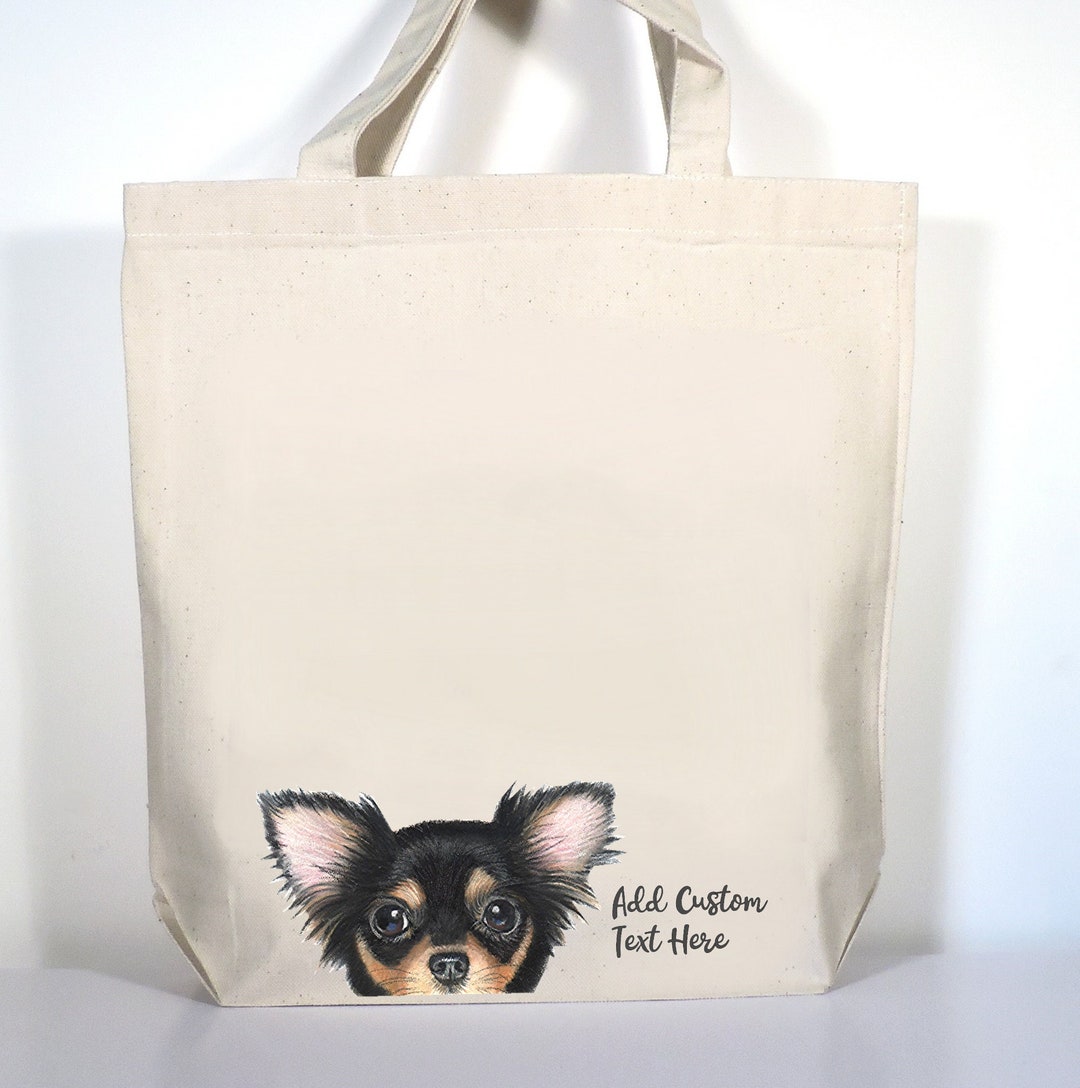 Chihuahua Tote Bag, Black or Fawn Chi, Personalized Gift Etsy