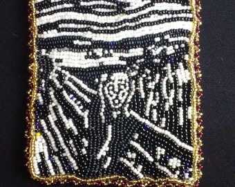 Beaded Picture, the Scream in black and white