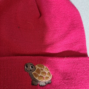 Tortoise Pug dog pet cat Logo Cuffed Beanie Unisex Hat One Size Various Colours Free Postage in UK
