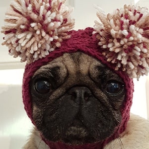 Dog Hat Pug Hat Pug Balaclava Pug Bobble Hat Pet Clothes Dog Clothing image 5