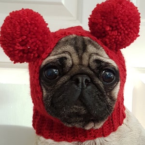 Dog Hat Pug Hat Pug Balaclava Pug Bobble Hat Pet Clothes Dog Clothing image 4