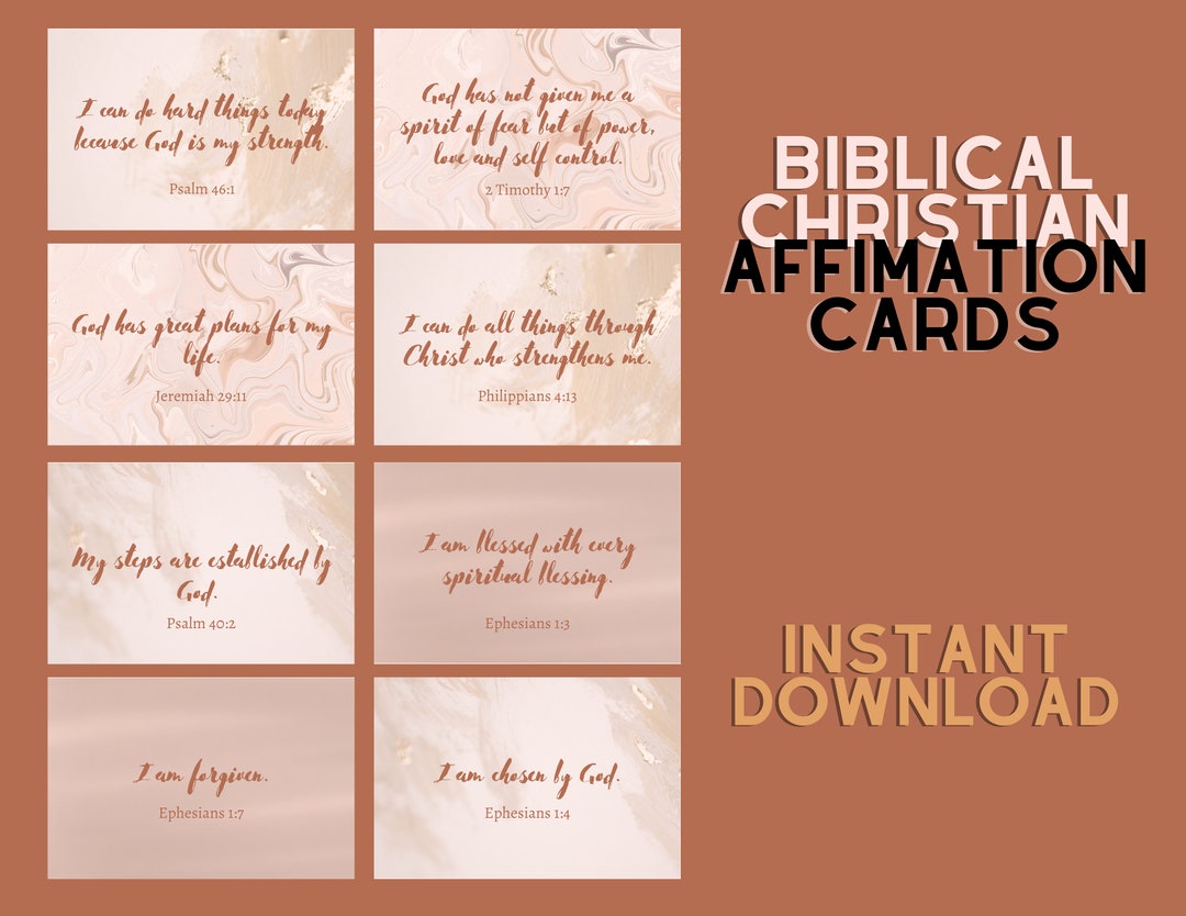 Christian Affirmation & Encouragement Cards Printable Cards Biblical ...