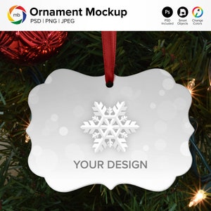 Christmas Ornament Mockup: PSD, PNG, JPG (Digital Download)