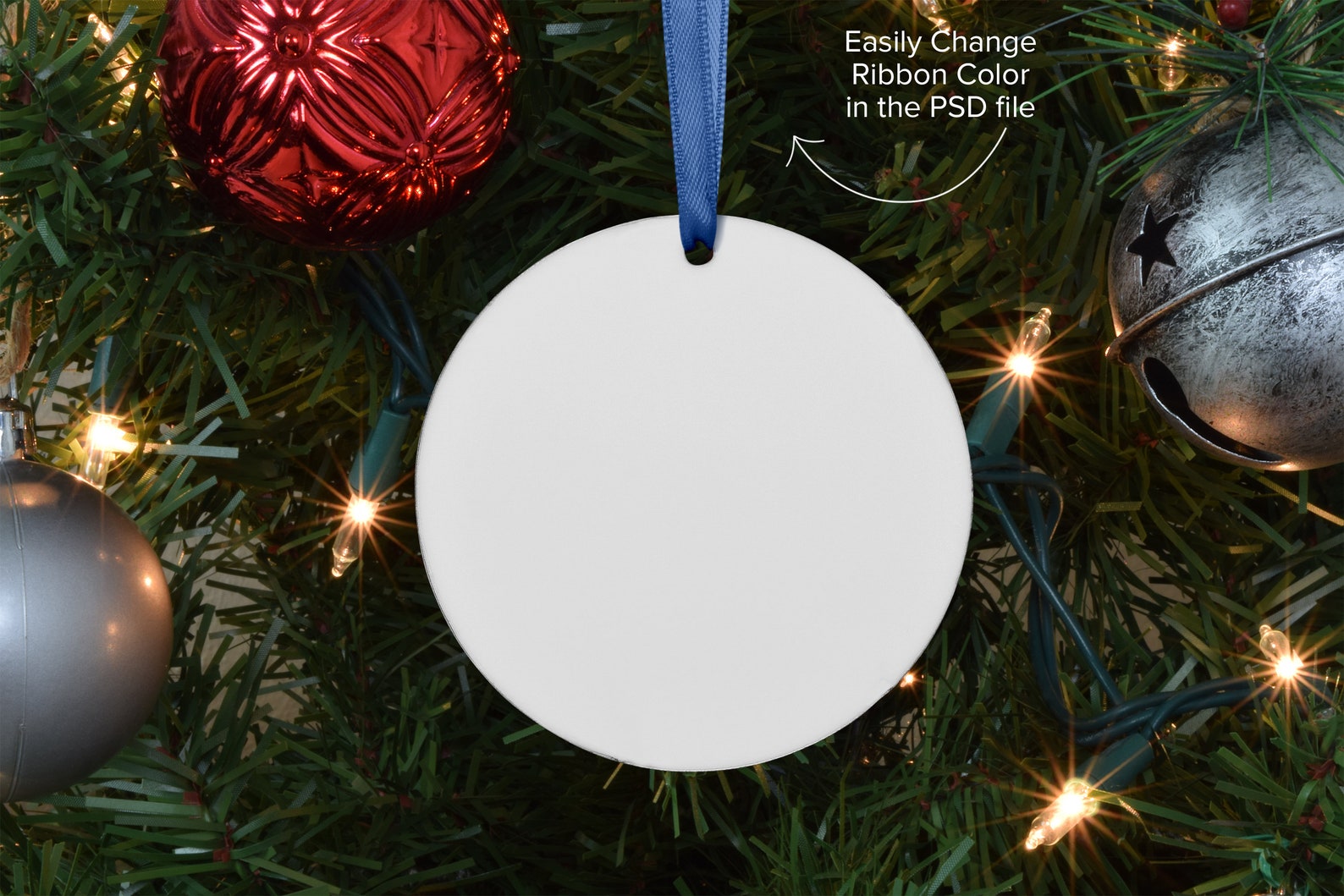 PSD ORNAMENT MOCKUP Round Ornament Mock up on Tree Etsy