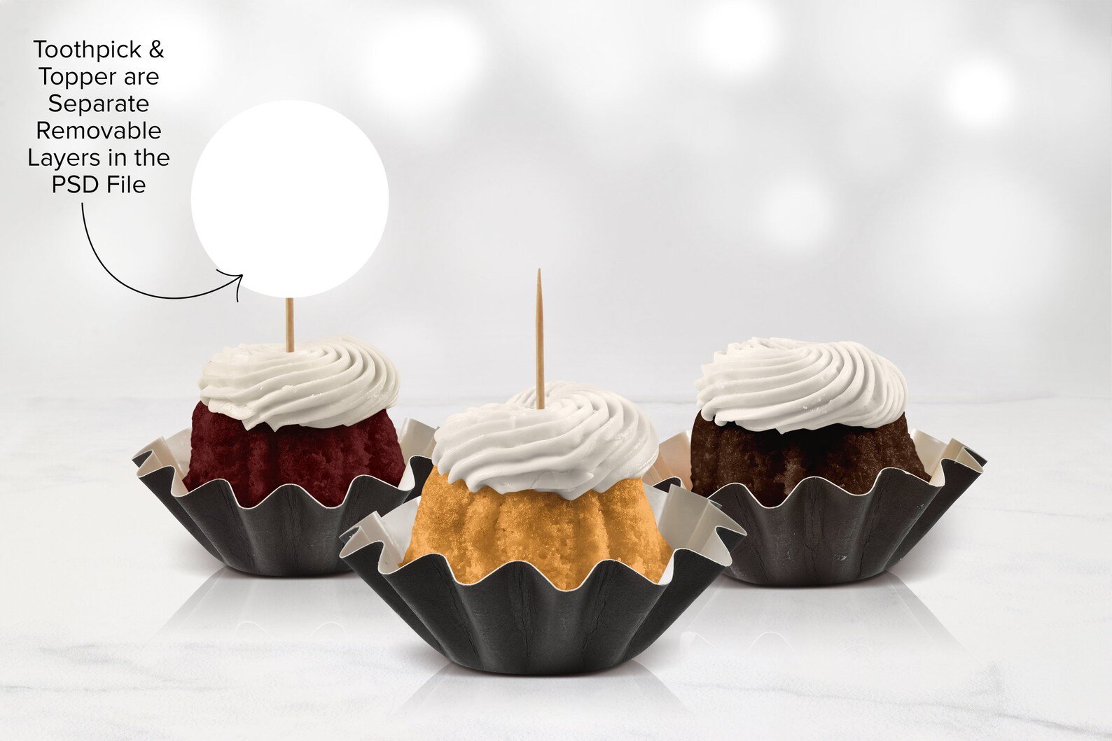 PSD CUPCAKE MOCKUP Cupcake Topper Mockup Gourmet Cupcake | Etsy