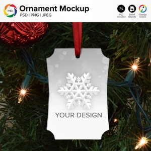 Christmas Ornament Mockup: Berlin Ornament on Tree (PSD, PNG, JPG)