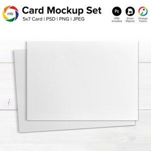 5x7 Grußkarte Mockup mit Umschlag, Dankeskarte Mock-Up, Rustikale Hochzeitseinladung Mockup, Geburtstagskarte Mock Up - PSD, PNG, JPG