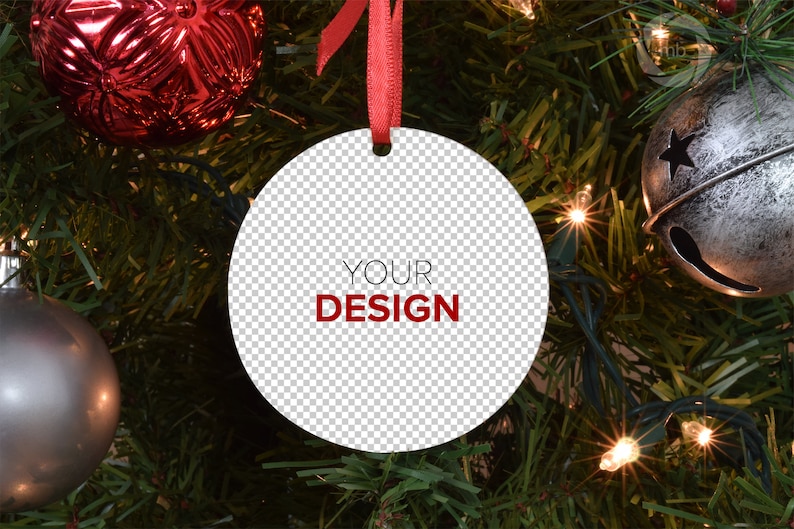 Download PNG ORNAMENT MOCKUP Ornament Mock Up on Tree Blank Round ...