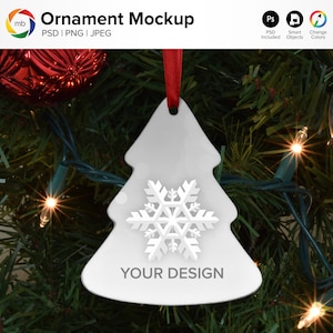 Christmas Tree Ornament Mockup: PSD, PNG, JPG (Digital Download)