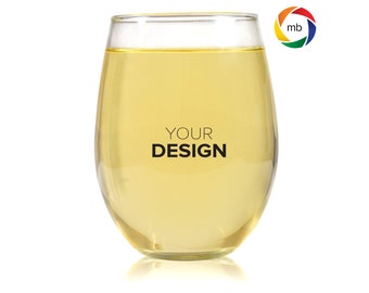 Maqueta de copa de vino sin tallo: Diseño de vino blanco (Descarga digital JPEG)