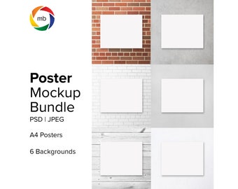 A4 Poster Mockup Bundel - A4 Print Mockup, Art Print Mockup, Canvas Mockup, Schilderij Mockup, Wall Art Mock, Card Mock - Jpeg & Psd
