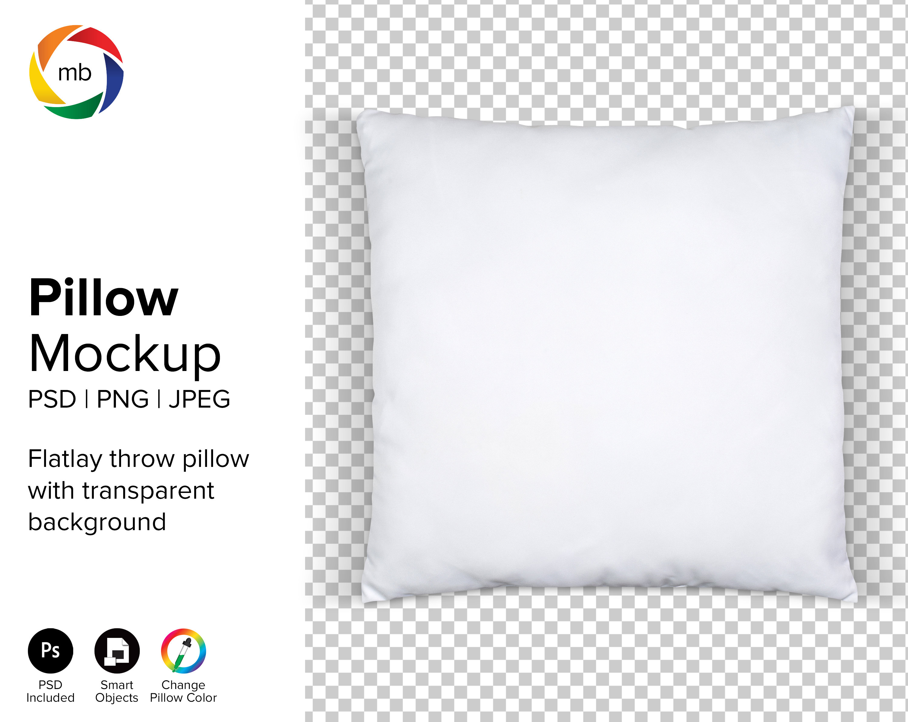 Download Png Pillow Mockup White Pillow Mockup Square Blank Pillow Etsy