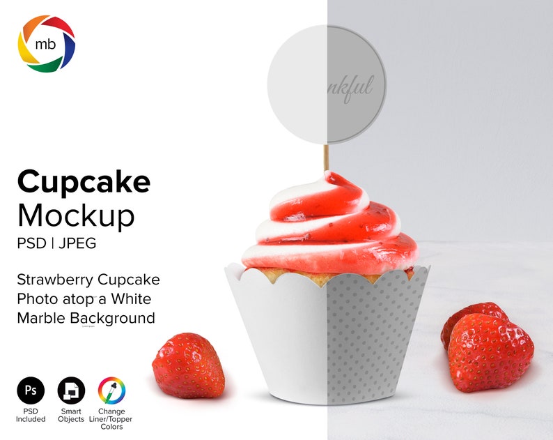 Download PSD CUPCAKE MOCKUP Cupcake Topper Mockup Cupcake Mockup | Etsy