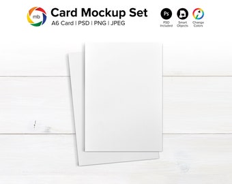 A6 Card Mockup: Rustic Invitation, Thank You Card (PSD, PNG, JPG)