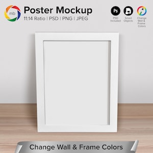 11:14 Ratio Poster Mockup - Art Print Mockup for 11x14 and 22x28, Canvas Mockup, Painting Mockup, Mock Up, Change Colors - PSD, PNG, Jpg