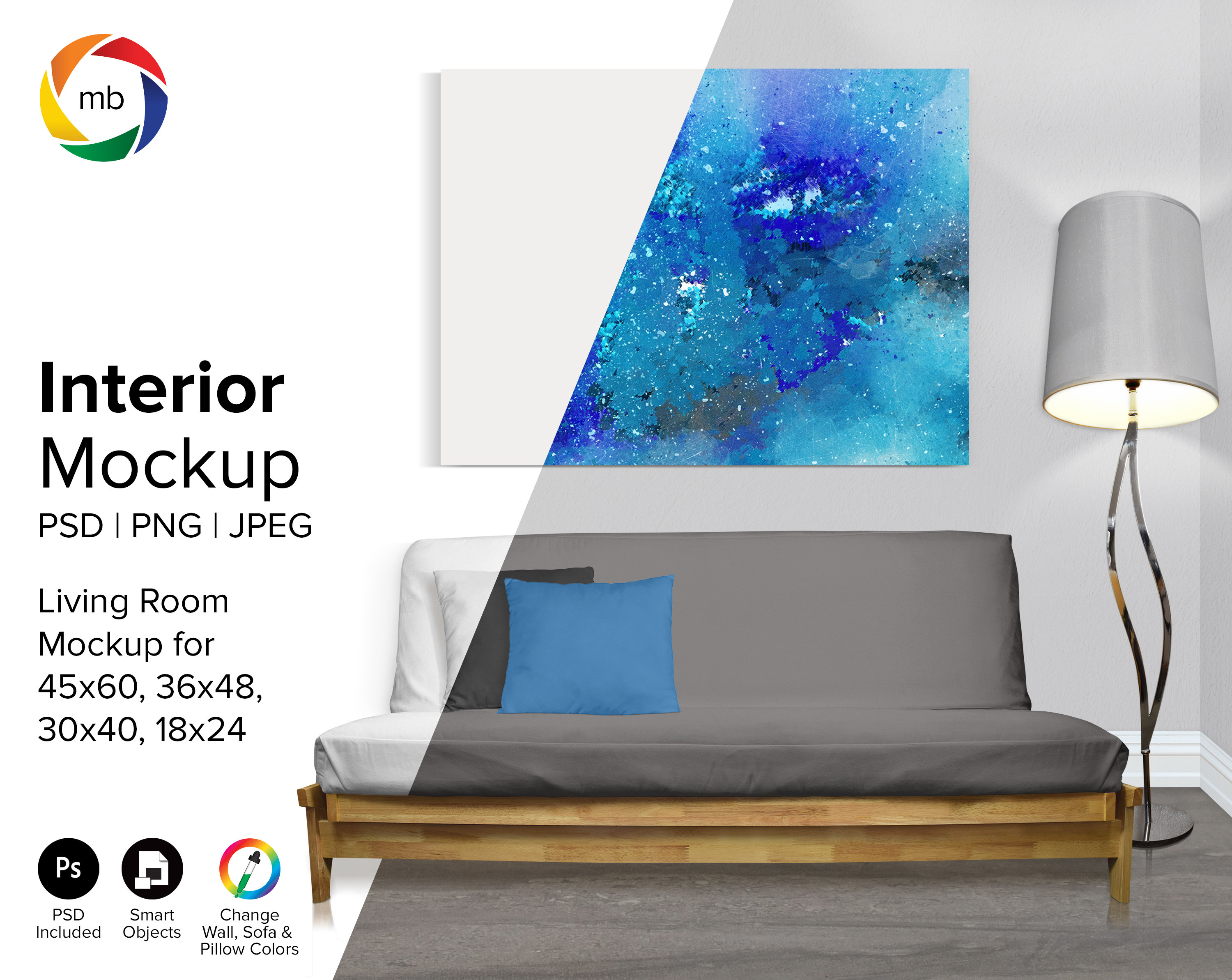 Download 3 4 Ratio Living Room Mockup Interior Mockup Artwork Etsy