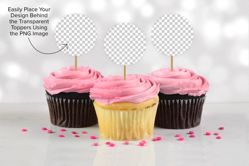 Download CUPCAKE MOCKUP Cupcake Toppers Mockup Gourmet Cupcake Mock ...