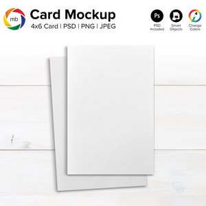 4x6 Greeting Card Mockup with Envelope, Thank You Card Mock-Up, Rustic Wedding Invitation Mockup, Birthday Card Mock Up - PSD, PNG, JPG