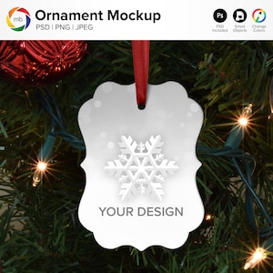 Christmas Ornament Mockup: Benelux Shape, PSD PNG JPG (Digital Download)