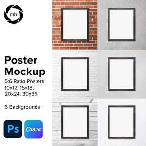 5x6 Ratio Poster Mockup Bundle: Wall Art Mockup (PSD, Jpg & Png)