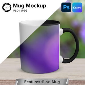 11oz Mug Mockup Outdoors - Mug Mockup PSD, White Mug Mockup Outside, Mockup Mug, Coffee Mug Mockup in Nature, Mug Mock Up - PSD & JPG