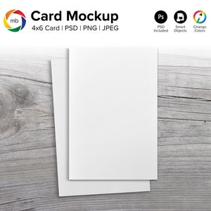 4x6 Greeting Card Mockup with Envelope, Thank You Card Mock-Up, Rustic Wedding Invitation Mockup, Birthday Card Mock Up - PSD, PNG, JPG