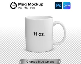 11oz Mug Mockup - Mug Mockup PSD, White Mug Mockup, Mockup Mug, Coffee Mug Mockup White Background, Mug png, Mug Mock Up - PSD, PNG, Jpg