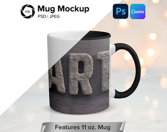 11oz Mug Mockup  - Mug Mockup PSD, White Mug Mockup, Mockup Mug, Wedding Mockup, Holiday Mockup, Mug Mock Up, Party Mockup - PSD & JPG