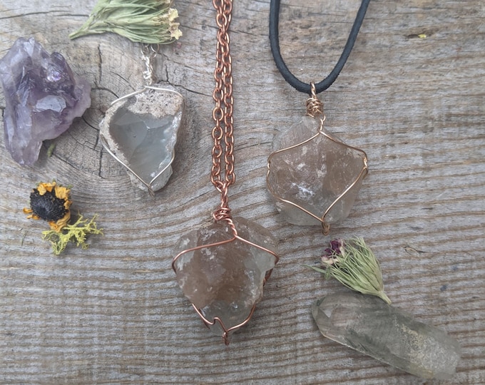 Raw blue/gray topaz pendant, topaz with inculsions, unique topaz crystal, raw rough natural topaz stone necklace, topaz necklace, topaz crys