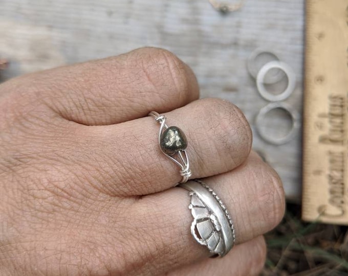 Pyrite ring, iron pyrite ring, pyrite crystal ring, fools gold ring, natural pyrite ring, pyrite crystal ring, made to order