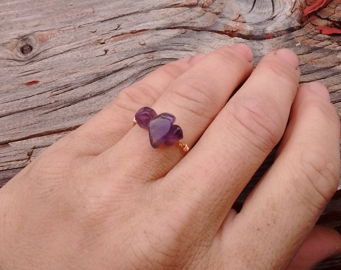 Amethyst Ring Made to Order | Custom Purple Gemstone Jewelry | Handcrafted Sterling Silver | Birthstone dainty stackable midi ring