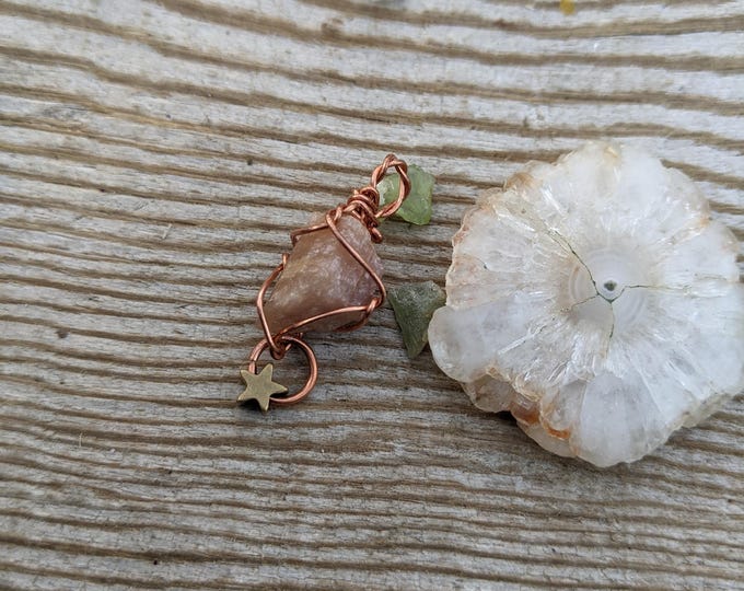 Mini pink tourmaline with bronze Star! From the lucky star collection!!