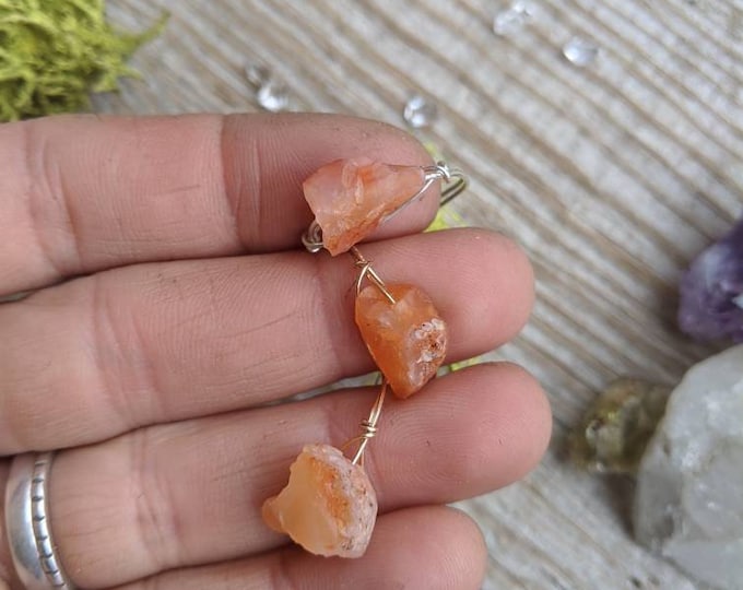 chunky medium raw rough carnelian agate crystal ring, carnelian ring, carnelian quartz ring, dainty carnelian ring, chunky raw carnelian