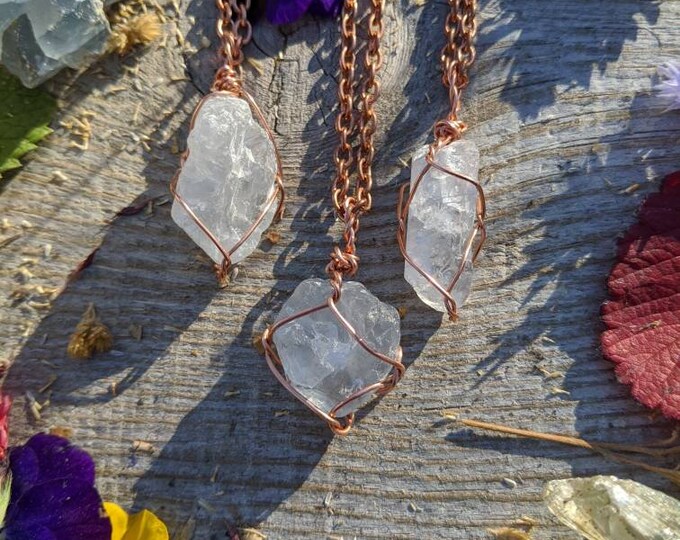 Blue celestite crystal pendant, high quality celestite crystal, celestite pendant, celestite necklace, raw rough celestite crystal pendant