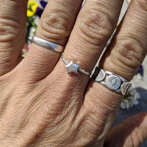 sterling silver star ring, made to order, add crystals, custom sizing, dainty star ring